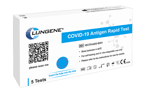 Clungene COVID-19 Antigen Selbsttest - Nasenabstrich - Verpackung mit 5 Stück