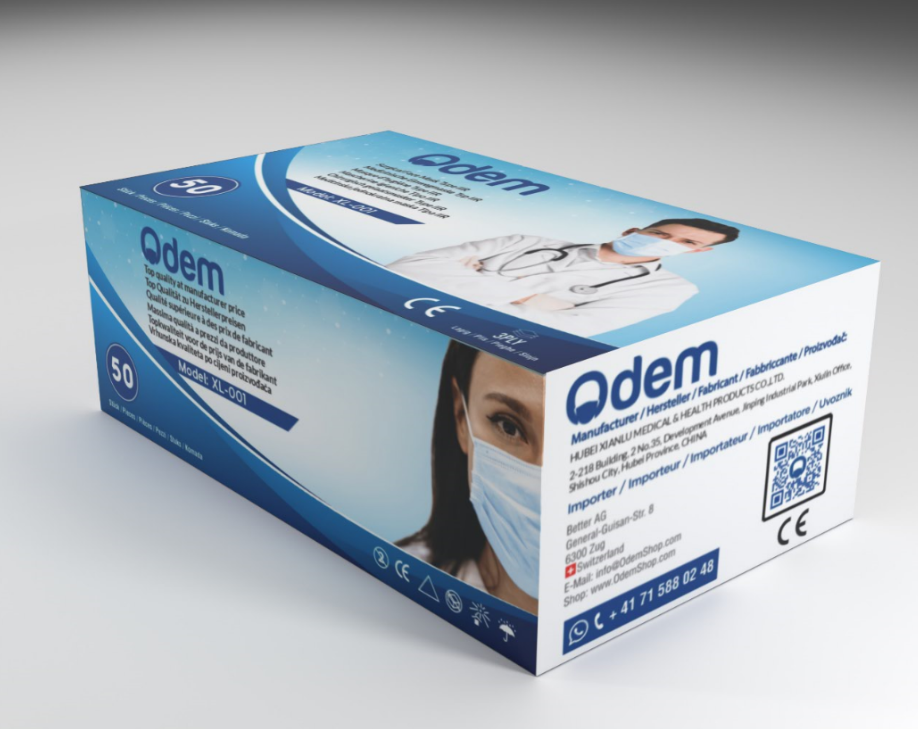 OP-Maske TypIIR mit CE Odem Hubei Medizinische Einwegmaske Farbe: Blau